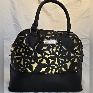 Bebe Black and Gold Women's Handbag